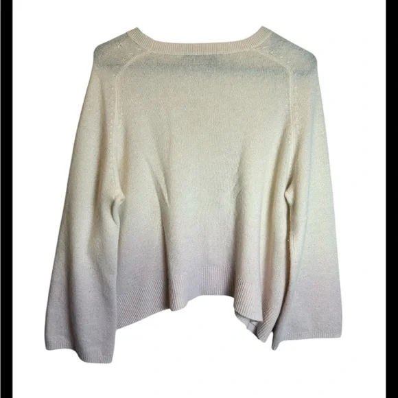 Cashmere 360 White Pink Ombré Oversized Sweater Size Small - Picture 3 of 5